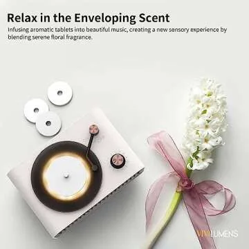 Vivilumens Speakers Bluetooth Wireless, 3 in 1 Protable Speakers with Freesia Scent, Small LED Night Light for Home Office Decor, Gifts for Mom, Girlfriend, Men-White