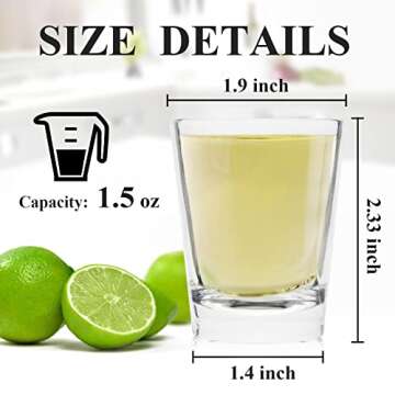 Asipmor 6-Piece Shot Glass Set with Heavy Base - 1.5oz