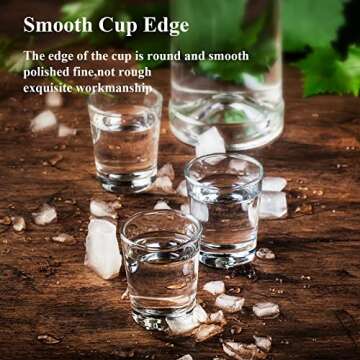 Asipmor 6-Piece Shot Glass Set with Heavy Base - 1.5oz