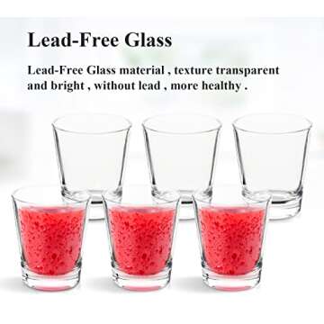 Asipmor 6-Piece Shot Glass Set with Heavy Base - 1.5oz