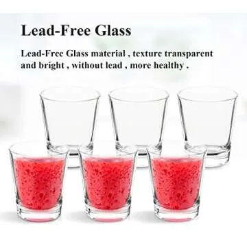 Asipmor 6-Piece Shot Glass Set with Heavy Base - 1.5oz