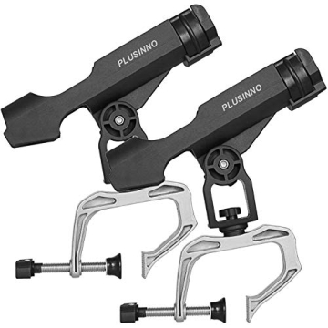 PLUSINNO Fishing Boat Rod Holder, Compact Adjustable 360° Holder (2 Pack)