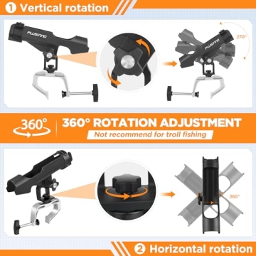 PLUSINNO Adjustable Fishing Rod Holder for Boats 2 Pack