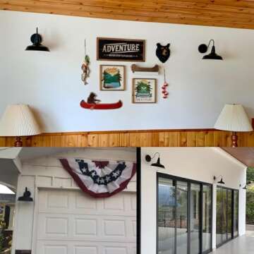 BRIGHTESS Bathroom Light Fixtures,Black Vanity Light, Decor Gooseneck Barn Light,E26 Farmhouse Wall Lamps Sconces Kitchen Bedroom Hardwired (2 Packs)