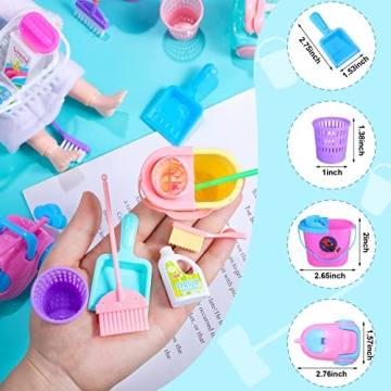 22-Piece Mini Dollhouse Cleaning Supplies for Fun Play
