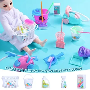 22-Piece Mini Dollhouse Cleaning Supplies for Fun Play