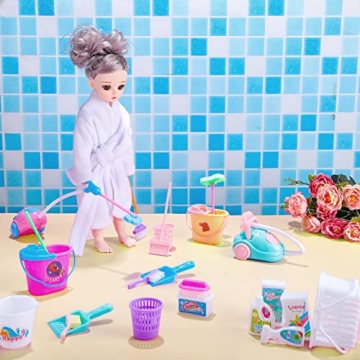 22-Piece Mini Dollhouse Cleaning Supplies for Fun Play