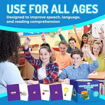 Vocabulary Builder Flash Cards Vol 2 | 300 Photo Cards with Learning Games | Speech Therapy, ESL, Autism Learning Materials Homeschool - Toddler Flash Cards | Emotions, Food, Matching, Verbs & More