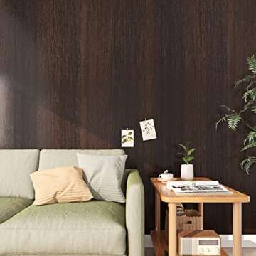 FunStick 36"x200" Thick Brown Walnut Wood Contact Paper Peel and Stick Kitchen Cabinet Wallpaper Peel and Stick Waterproof Wood Wallpaper Removable Vinyl Wood Grain Contact Paper for Countertops Shelf