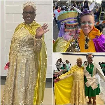 Regenboog Adult Mardi Gras Cape with Collar,Full Length 59inch Mardi Gras Cloak for Women and Men,Attractive Flowing Cloak with Mardi Gras Colors,Halloween Christmas Costume Accessories