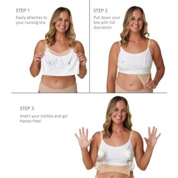 Bravado! Basics Hands Free Pumping Bra, Comfortable, Clip and Go Pumping, Nursing Bra Accessory, White M/L