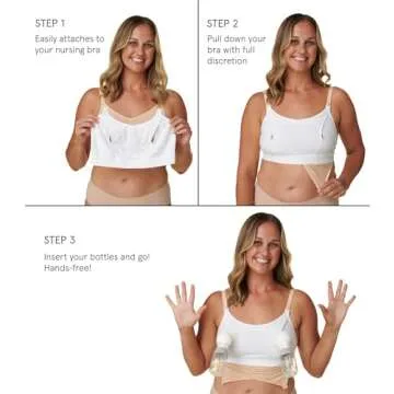 Bravado! Basics Hands Free Pumping Bra, Comfortable, Clip and Go Pumping, Nursing Bra Accessory, White M/L