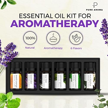 Essential Oils Gift Set Pure Aroma - 6 Natural Oils