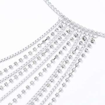 Victray Women Sparkly Waist Chain with Crystal Accents