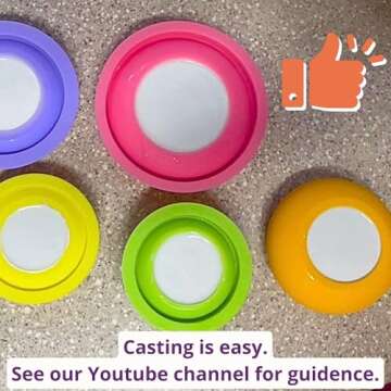 Tea Light Candle Holder Silicone Mold - by Happy Dotting Company - Round Shape - Tealight Candle Molds for Cement Casting - DIY & Creative Projects - Dotting and Mandala Art