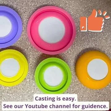 Tea Light Candle Holder Silicone Mold - by Happy Dotting Company - Round Shape - Tealight Candle Molds for Cement Casting - DIY & Creative Projects - Dotting and Mandala Art