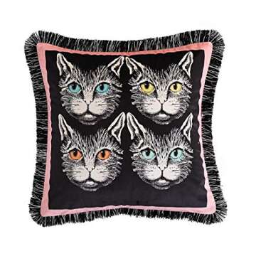 VenusL Tassels Double-Sided Velvet Throw Pillow Covers,Horse,Saddle,Carriage,Knightship,Knight& Scepter,18x18 Inch(45x45cm)