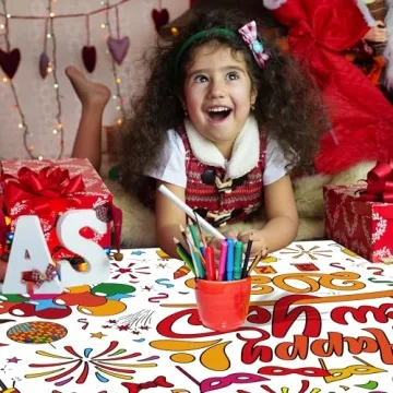 OHOME Happy New Year Giant Coloring Poster/Tablecloth - Creative Celebrations Await!