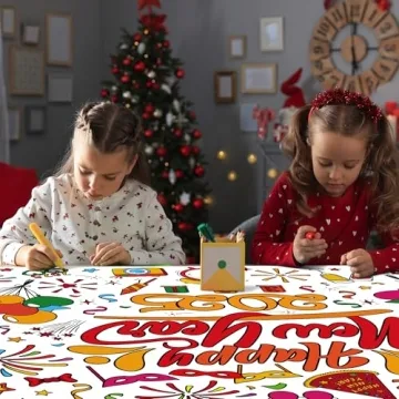 OHOME Happy New Year Giant Coloring Poster/Tablecloth - Creative Celebrations Await!