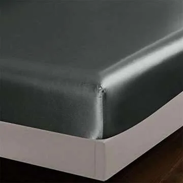 AiMay 6 Piece Satin Bedding Sheet Set King Grey Deep Pocket 1800 Series Luxury Rich Silk Silky Super Soft Solid Color 4 Pillowcases Reversible Sexy Honeymoon Wrinkle Free (King,Grey)