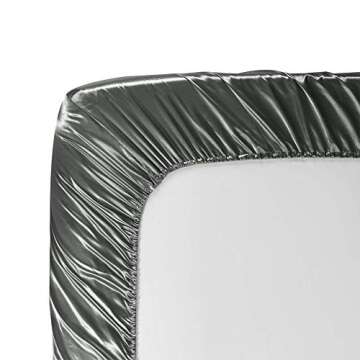 AiMay 6 Piece Satin Bedding Sheet Set King Grey Deep Pocket 1800 Series Luxury Rich Silk Silky Super Soft Solid Color 4 Pillowcases Reversible Sexy Honeymoon Wrinkle Free (King,Grey)