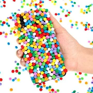 Shappy 2000 Pieces 0.8 cm Pom Poms for Craft Making Mini Tiny Small Christmas Pompom Balls Assorted Color Elastic Arts Pompoms for Hobby Supplies Creative DIY Craft Material Decoration (Mixed Color)