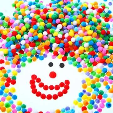 Shappy 2000 Pieces 0.8 cm Pom Poms for Craft Making Mini Tiny Small Christmas Pompom Balls Assorted Color Elastic Arts Pompoms for Hobby Supplies Creative DIY Craft Material Decoration (Mixed Color)