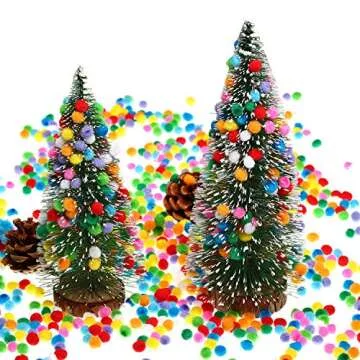 Shappy 2000 Pieces 0.8 cm Pom Poms for Craft Making Mini Tiny Small Christmas Pompom Balls Assorted Color Elastic Arts Pompoms for Hobby Supplies Creative DIY Craft Material Decoration (Mixed Color)
