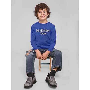 Birthday boy Shirt Toddler Outfit its My Year Old First 1st 2nd 3rd 4th 5th Tshirt (as1, Age, 12_Months, Charcoal Blue - Long Sleeve)