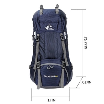 Bseash 60L Waterproof Hiking Backpack for Adventures