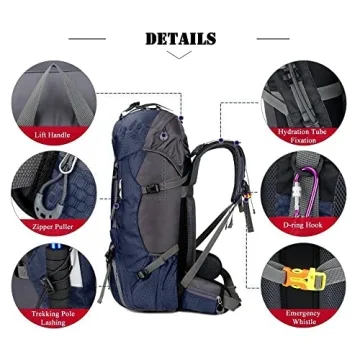 Bseash 60L Waterproof Hiking Backpack for Adventures