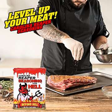 Carolina Reaper Seasoning From Hell - 5.25 oz. - SALT FREE Premium Gourmet Spicy Hot Carolina Reaper...