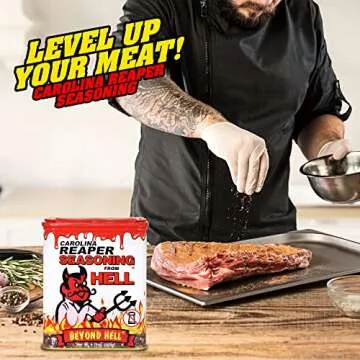 Carolina Reaper Seasoning From Hell - 5.25 oz. - SALT FREE Premium Gourmet Spicy Hot Carolina Reaper...