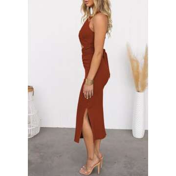 Stylish HUUSA Women's Cut Out Midi Tank Dress