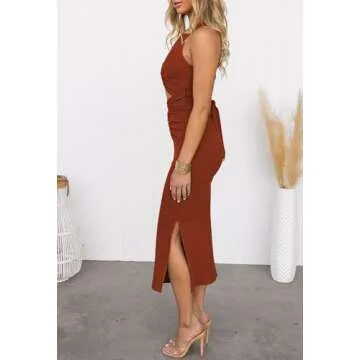 Stylish HUUSA Women's Cut Out Midi Tank Dress