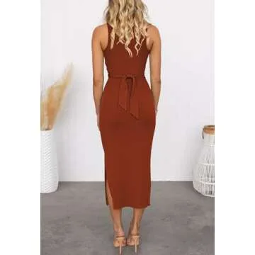 Stylish HUUSA Women's Cut Out Midi Tank Dress