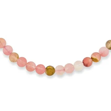 Elegant Jasper and Rose Quartz Necklace - Unique Gift Idea