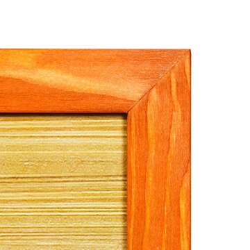 Rustic Wooden Picture Frames 8x10 - Orange - Set of 2 - Natural Eco Solid Wood and High Definition R...