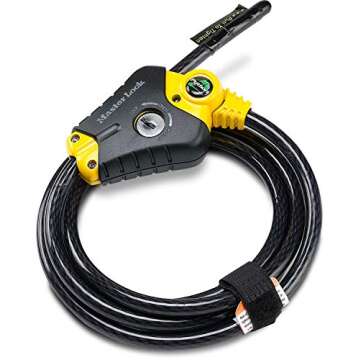 Master Lock 8413DPF Python Cable Lock with Key, 1 Pack, Black and Yellow, 6' x 3/8" diameter
