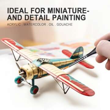 Golden Maple Miniature Paint Brushes, 15PC Model Brushes Micro Detail Paint Brush Set, Fine Detailin...