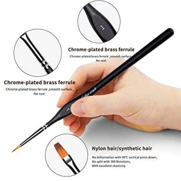 Golden Maple Miniature Paint Brushes, 15PC Model Brushes Micro Detail Paint Brush Set, Fine Detailing for Acrylics, Oils, Watercolors & Paint by Number, Citadel, Figurine, 40k (Black)