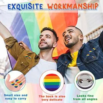 Yinkin 50 Pcs Rainbow Pride Button Pins for All Occasions