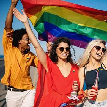 Yinkin 50 Pcs Rainbow Pride Button Pins for All Occasions