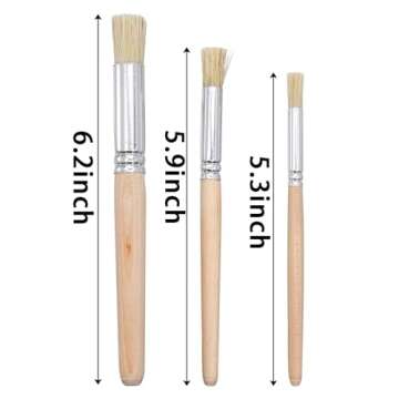 SOUJOY 30 Pieces Wooden Stencil Brushes, Natural Bristle Brushes, Wooden Handle Painting Brushes for...