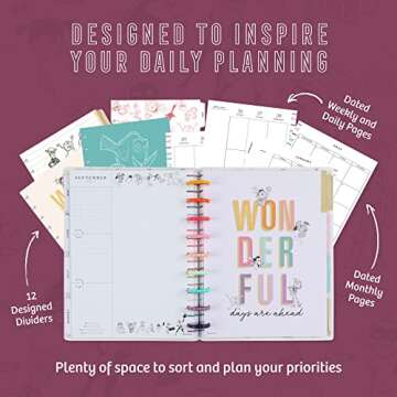 Happy Planner Disney Pixar 2023 Planner for Jan. 2023–Dec. 2023, 12-Month Daily, Weekly, and Monthly, Bright Year Vertical Layout, Classic Size, 7 Inches by 9 3/4 Inches