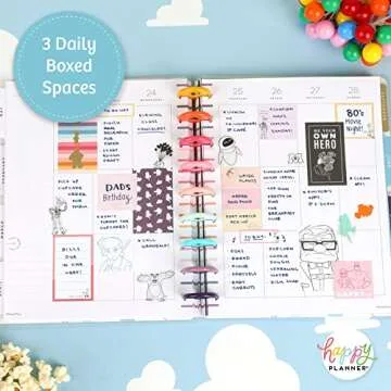 Happy Planner Disney Pixar 2023 Planner for Jan. 2023–Dec. 2023, 12-Month Daily, Weekly, and Monthly, Bright Year Vertical Layout, Classic Size, 7 Inches by 9 3/4 Inches
