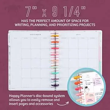 Happy Planner Disney Pixar 2023 Planner for Jan. 2023–Dec. 2023, 12-Month Daily, Weekly, and Monthly, Bright Year Vertical Layout, Classic Size, 7 Inches by 9 3/4 Inches