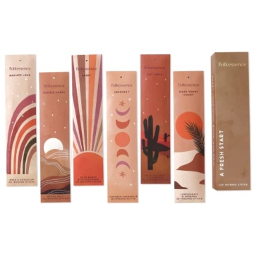 Folkulture Incense Sticks - Organic Set of 6 for Meditation & Relaxation