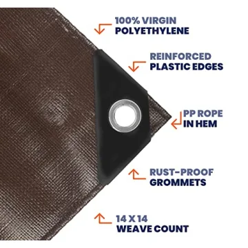 Tarpco Safety Heavy Duty Tarp Cover - Weatherproof Protection