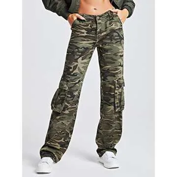 Stylish WDIRARA Women's Cargo Jeans - Camo Print & Comfort